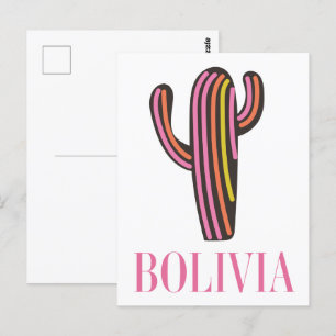 Postal póster de viaje de cactus de Bolivia