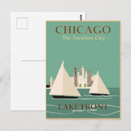 Postal Póster de viaje de Chicago