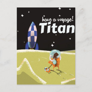 Postal Póster de viaje de ciencia ficción vintage de Titá