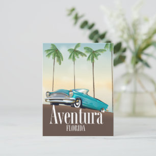 Postal Póster de viaje de coche retro de Aventura, Florid