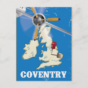 Postal Poster de viaje de cosechas de cosechas de coventr