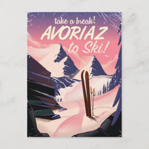 Postal Póster de viaje de esquí Avoriaz Francia