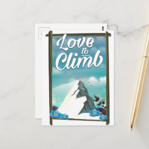 Postal Póster de viaje de estilo vintage Love to Climb