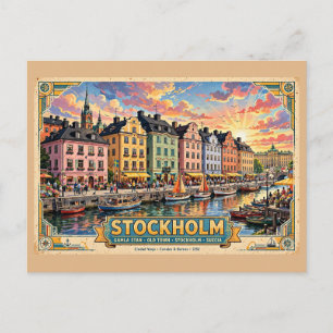 Postal Póster de viaje de Gamla Stan de Estocolmo