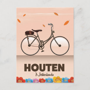 Postal Póster de viaje de Houten Países Bajos.