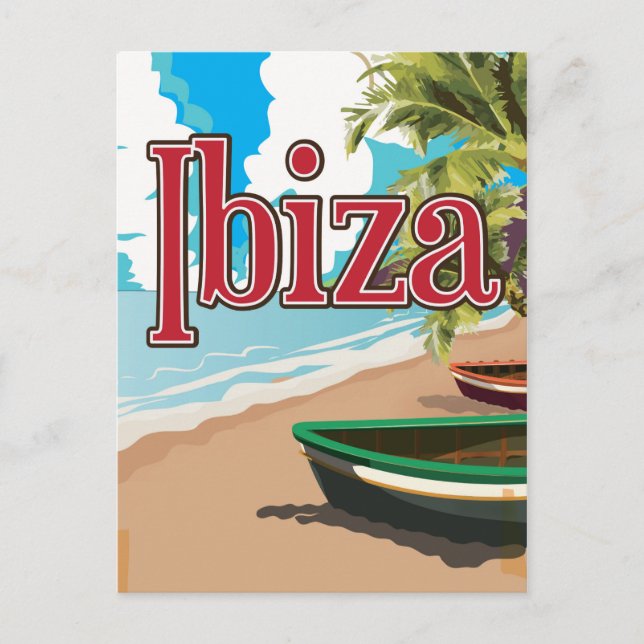 Postal Poster de viaje de Ibiza (Anverso)