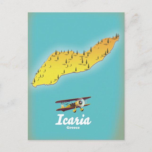 Postal Póster de viaje de Icasia Grecia. (Anverso)