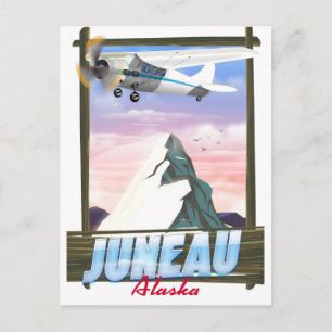 Postal Póster de viaje de Juneau Alaska
