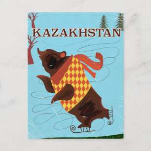 Postal poster de viaje de kazajistán personalizado