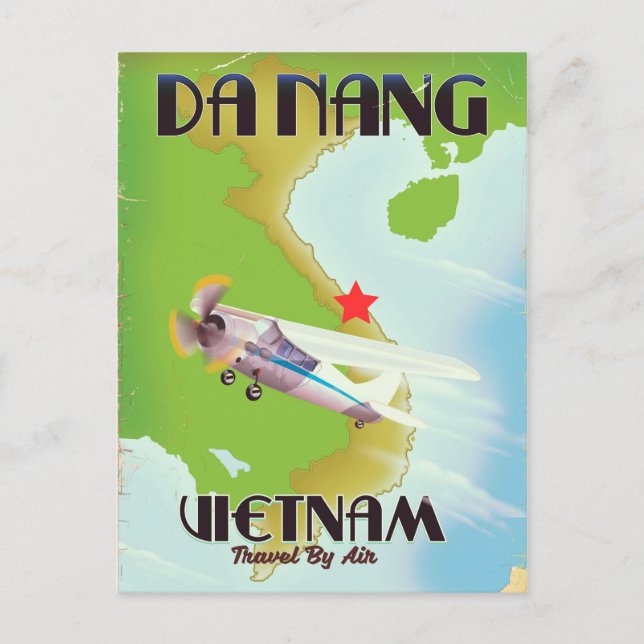 Postal Poster de viaje de la cosecha de Da Nang Vietnam (Anverso)