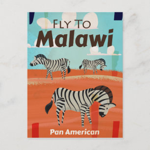 Postal Poster de viaje de la cosecha de malauí