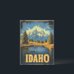 Postal Poster de viaje de la época de Idaho<br><div class="desc">Ilustracion de poster de viajes vintage de Idaho,  Estados Unidos de América.</div>