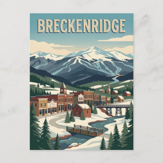 Postal Póster de viaje de la estación de esquí Breckenrid