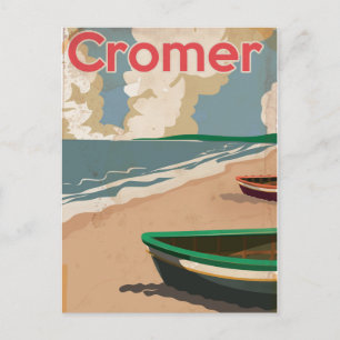 Postal Póster de viaje de la locomotora vintage de Cromer