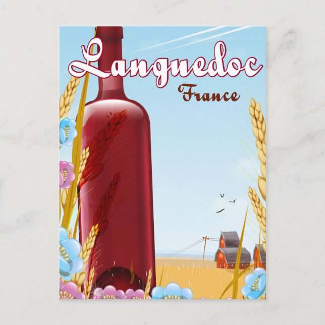 Postal Póster de viaje de Languedoc Francia (Anverso)
