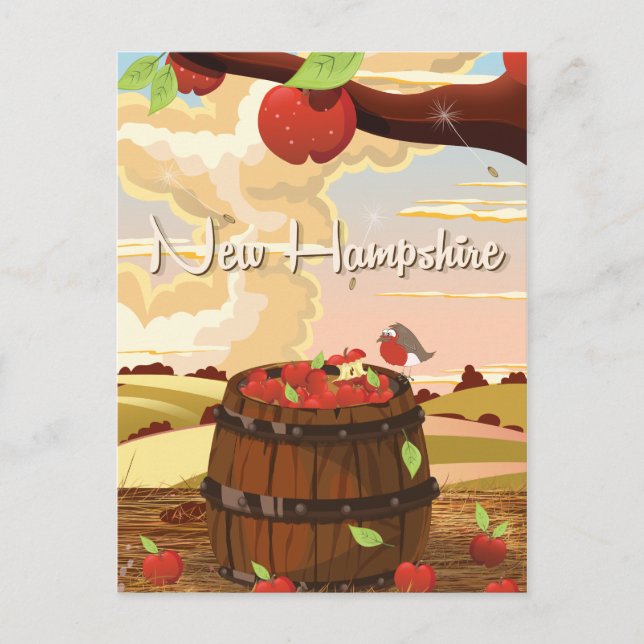 Postal Póster de viaje de New Hampshire (Anverso)