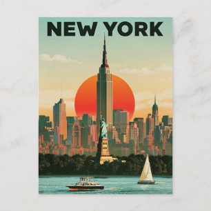 Postal Póster de viaje de Nueva York
