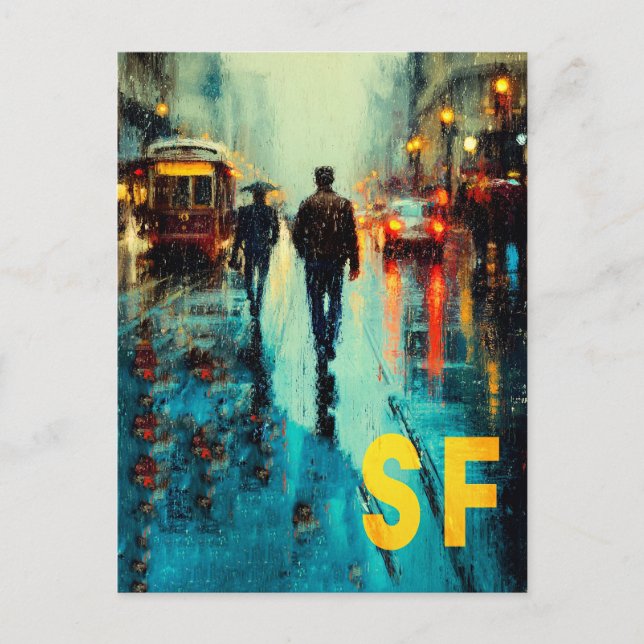 Postal Póster de viaje de San Francisco (Anverso)