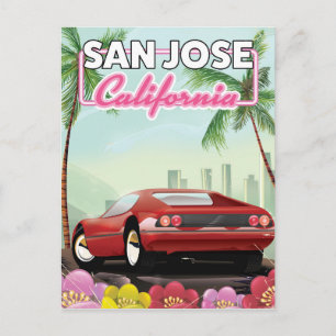 Postal Póster de viaje de San Jose, California
