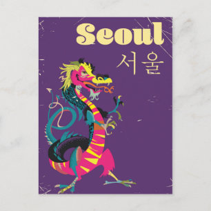 Postal Póster de viaje de Seúl Corea del Sur