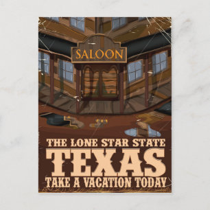 Postal Póster de viaje de Texas 'El estado de la estrella
