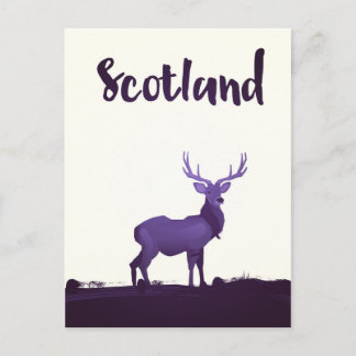Postal Póster de viaje de tinta de ciervo de Escocia de l