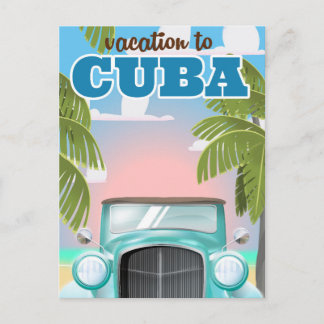 Postal Póster de viaje de vacaciones a Cuba