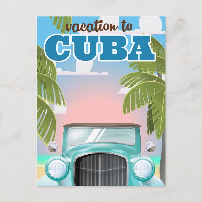 Postal Póster de viaje de vacaciones a Cuba (Anverso)