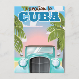 Postal Póster de viaje de vacaciones a Cuba
