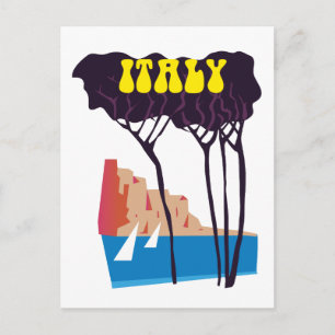 Postal Póster de viaje de vela vintage de Italia