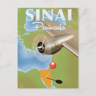 Postal Póster de viaje de vuelo a la península del Sinaí