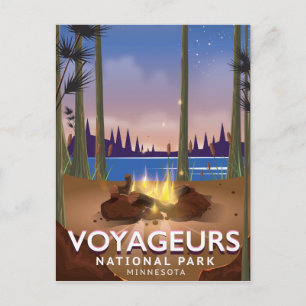 Postal Póster de viaje del Parque Nacional Voyageurs Minn