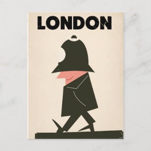Postal Póster de viaje del policía vintage de Londres