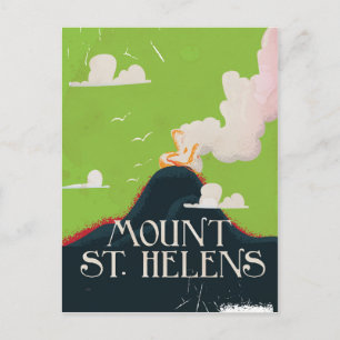 Postal Póster de viaje del volcán Monte St. Helen's