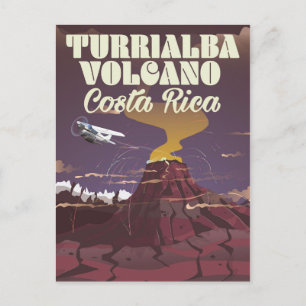 Postal Póster de viaje del Volcán Turrialba Costa Rica