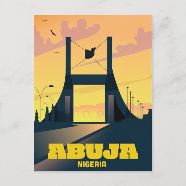 Postal Poster de viaje en la puerta de la ciudad de Abuja (Anverso)