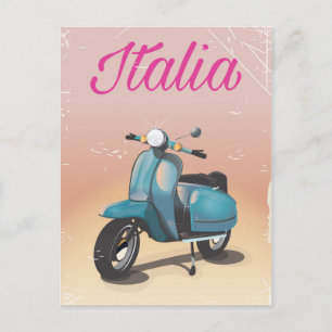 Postal Póster de viaje en scooter por Italia