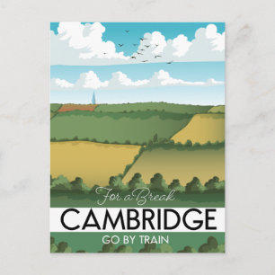 Postal Póster de viaje en tren de Cambridge