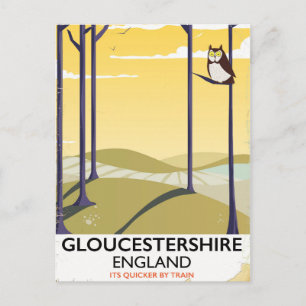 Postal Póster de viaje en tren por Gloucestershire, Ingla