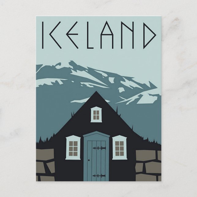 Postal - Póster de viaje Islandia (Anverso)