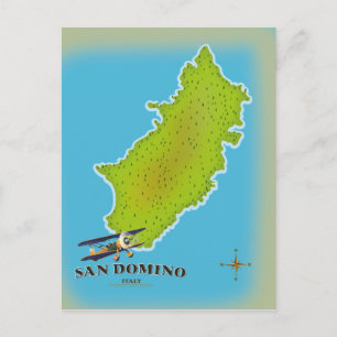 Postal Póster de viaje mapa de Elba Italia