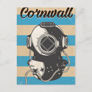 Postal Póster de viaje náutico de Cornwall