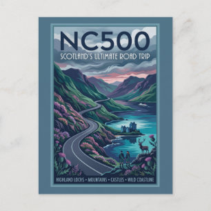 Postal Póster de viaje NC500 el viaje en carretera defini