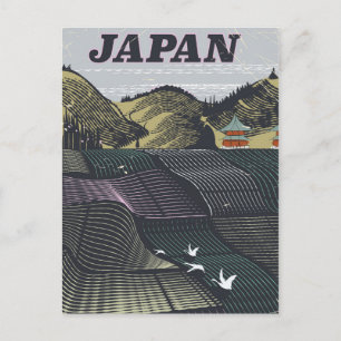 Postal Poster de viaje paisajista de Japón
