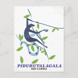 Postal Póster de viaje Pidurutalagala Sri Lanka.