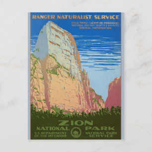 Postal Póster de viaje retro del Servicio del Parque Naci