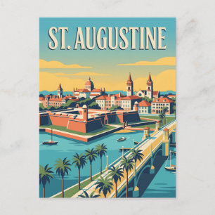Postal Póster de viaje retro histórico de San Agustín Flo