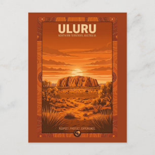 Postal Póster de viaje Uluru Australia