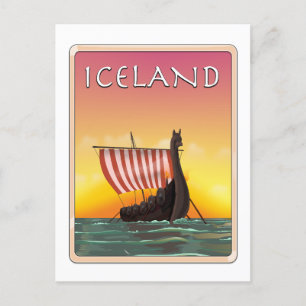 Postal Póster de viaje Viking Islandia