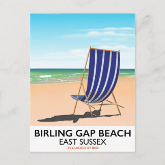 Postal Póster de viaje vintage de Birling Gap Bea, East S